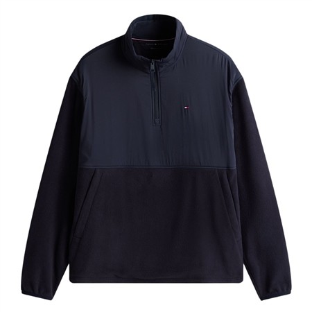 Tommy Hilfiger Performance Mixed Texture Quarter-Zip Jumper - Navy - L