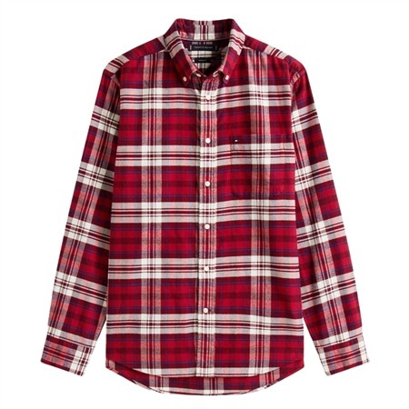 Tommy Hilfiger Hero Tartan Check Flannel Shirt - Red - XL