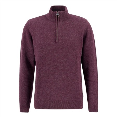 Barbour Holden Half Zip Knitted Jumper - Wine - XL