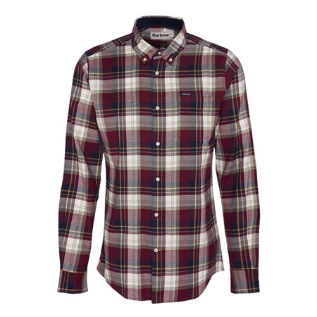 Barbour Crossfell Tailored Checked Shirt - Wine - XL
