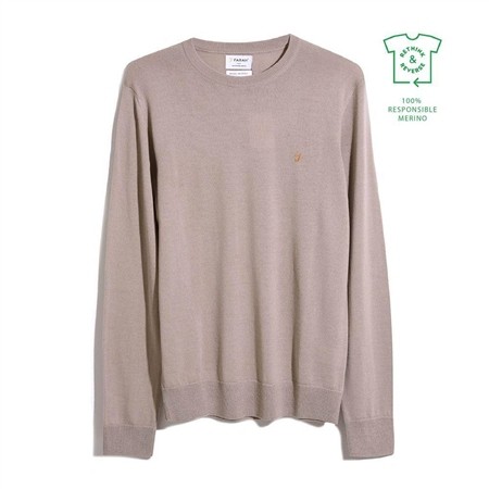 Farah Mullen Merino Jumper - Light Beige - L