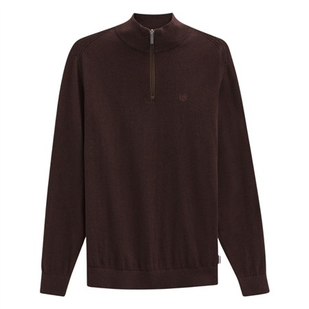 Bugatti Mens Quarter Zip sweater - Purple - L