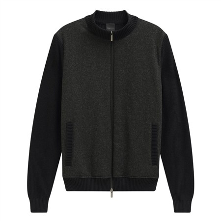 Bugatti Mens Full Zip Hybrid Cardigan - Grey - L