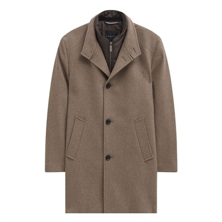 Bugatti Mens Wool Overcoat - Beige - 46R