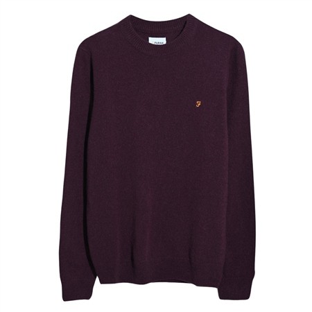 Farah Maidstone Crew Neck Sweater - Wine - XL