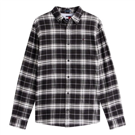 Tommy Jeans Regular Fit Check Flannel Shirt - Black - XL