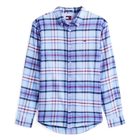 Tommy Jeans Regular Fit Check Flannel Shirt - Blue - S