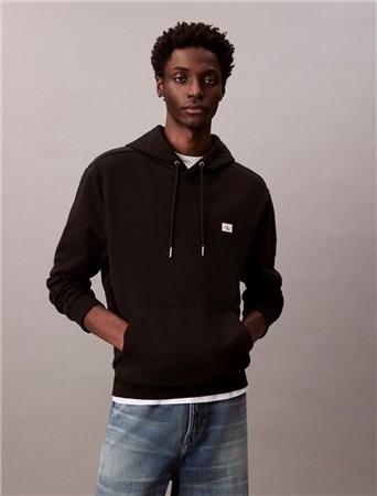 Calvin Klein Jeans Jeans Cotton Terry Badge Hoodie - Black - S