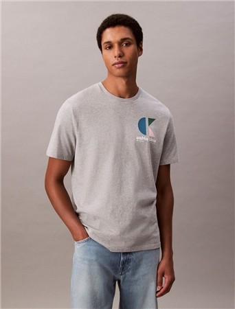 Calvin Klein Jeans Bauhaus Graphic Logo T-shirt - Grey - L