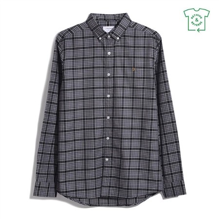 Farah Fraser Check Shirt - Charcoal - XL