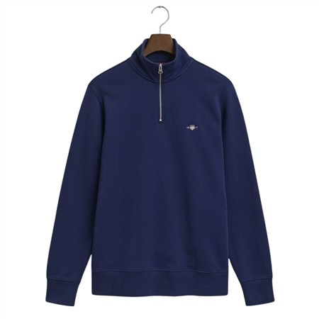 Gant Reg Shield Half Zip Sweatshirt - Blue - XL
