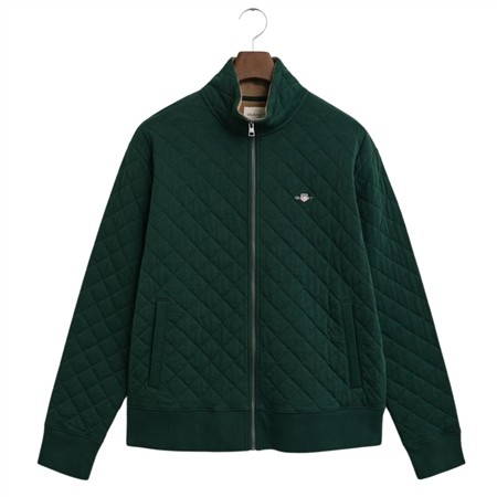 Gant Quilted Cord Collar Full Zip Jacket - Green - XL