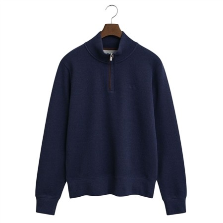 Gant Sacker Rib Half-Zip Sweatshirt - Blue - XL