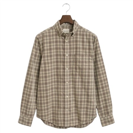 Gant Regular Fit Corduroy Check Shirt - Beige - XL