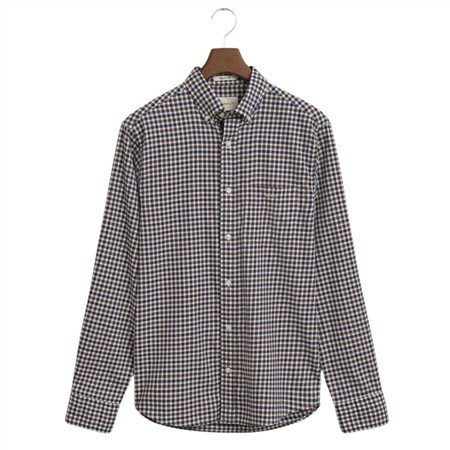 Gant Regular Fit Gingham Light Twill Shirt - Brown - M