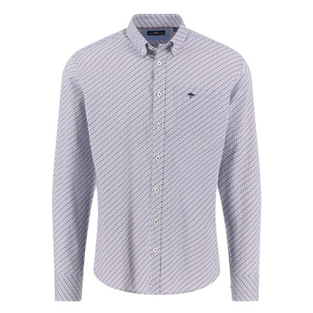 Fynch Hatton Seasonal Combi Print Button Down Shirt - Wine - 2XL