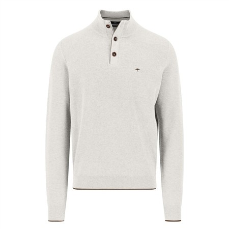 Fynch Hatton Troyer Button Cotton Sweater - White - 2XL
