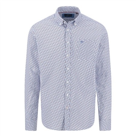 Fynch Hatton Graphic Print Cotton Button Down Shirt - Multi - M