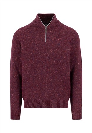 Fynch Hatton Troyer Donegal Sweater - Wine - 2XL