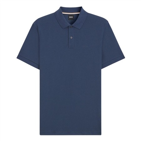 Boss Pallas Cotton Pique Polo Shirt - Blue - M