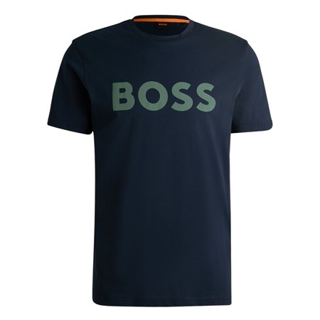 Boss Thinking T-shirt with Rubber-print Logo - Navy - S