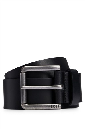 Boss Joris Leather Belt with Roller Buckle - Black - 90