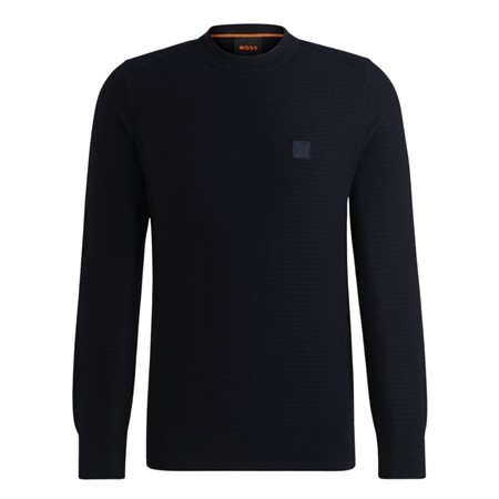 Boss Structured Sweater with Cashmere - Navy - XL