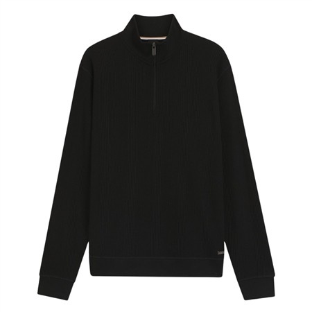 Boss Structure 1/4 Zip Cotton-blend Sweatshirt - Black - L