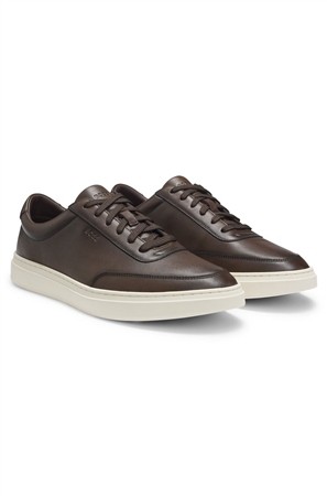 Boss Kieran Tenn Buox Leather Trainers - Brown - 43
