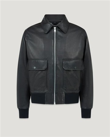 Belstaff Pilot Leather Jacket - Black - M