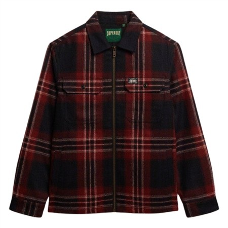 Superdry Wool Miller Zip Overshirt - Navy - M
