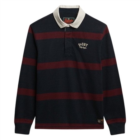 Superdry Vintage Athletic Stripe Rugby Top - Navy - XL