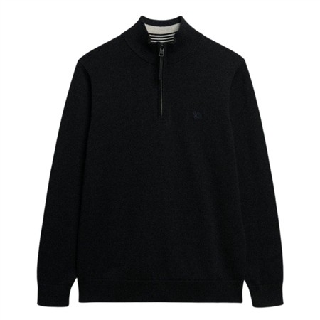 Superdry Essentials Cotton Half Zip Jumper - Grey - XL