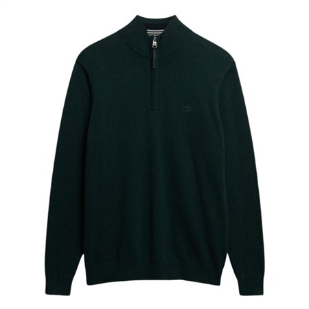 Superdry Essentials Cotton Half Zip Jumper - Green - XL