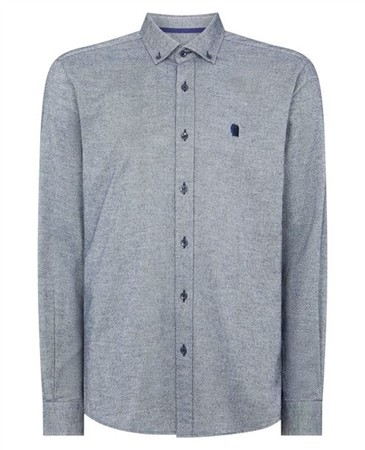 Remus Uomo Parker Tapered Fit Cotton Shirt - Navy - S