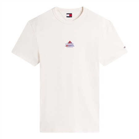 Tommy Jeans Mountain Logo Embroidery Jersey T-Shirt - White - S