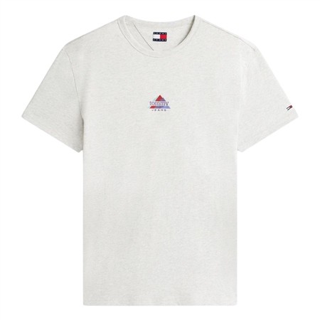 Tommy Jeans Mountain Logo Embroidery Jersey T-Shirt - Grey - L
