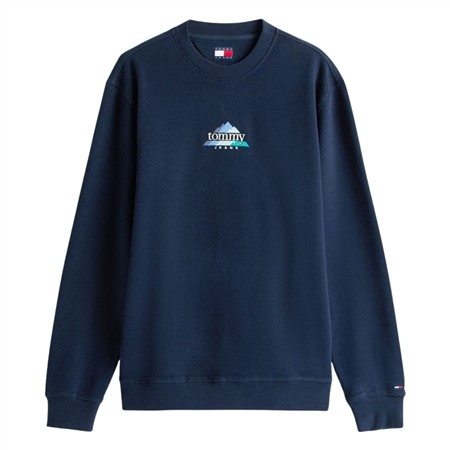 Tommy Jeans Mountain Logo Embroidery Terry Sweatshirt - Navy - XL