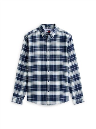 Tommy Jeans Regular Fit Check Flannel Shirt - Navy - M