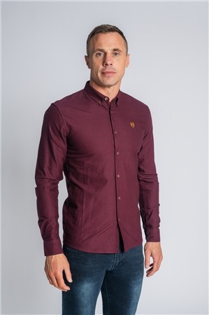 Xv Kings Tesoni Long Sleeve Oxford Shirt - Wine - XL