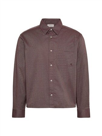 Calvin Klein Jeans Mens Oxford Cropped Shirt - Brown - M