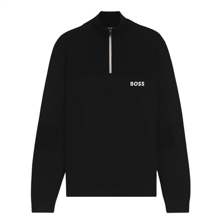 Boss K Hydro Water Repellent Zip Neck Sweater - Black - L