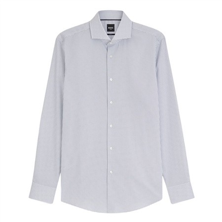 Boss H-Hank Wrinkle-resistant Printed Oxford Cotton Shirt - Dark Blue - XL