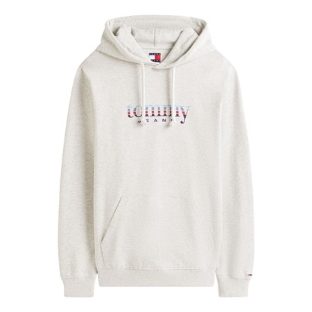 Tommy Jeans Logo Terry Drawstring Hoody - Grey - XS