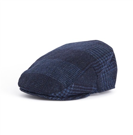 Barbour Deveron Tweed Flat Cap - Navy - XL