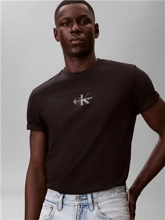 Calvin Klein Jeans 30s Micro Monologo T-shirt - Black - XL