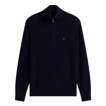Tommy Hilfiger Pima Half-Zip Jumper With Cashmere - Navy - XL