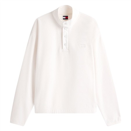 Tommy Jeans Back Logo Relaxed Polar Fleece Sweatshirt - White - M