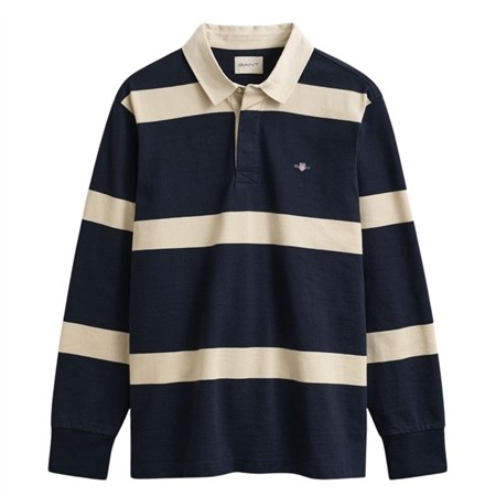 Gant Striped Rugger Shirt - Navy - M