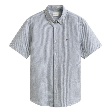 Gant Seersucker Stripe Ss Shirt - Blue - L